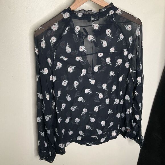 Rag & Bone Silk Blend Sheer Blouse - Picture 5 of 11